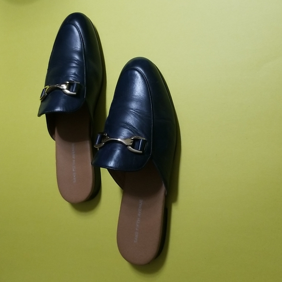 Saks Fifth Avenue Rupert Leather Loafer Mules - Picture 4 of 12